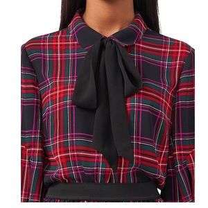 New with tags Plaid Bow Blouse, Riley and Rae